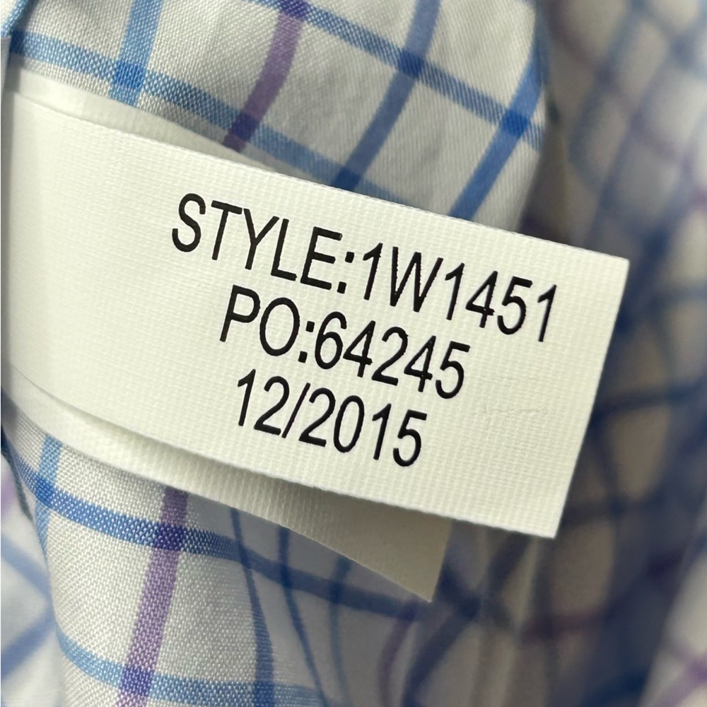 Vineyard Vines Cooper Shirt Size Medium 100% Cotton Blue Check Office Career - Picture 9 of 12
